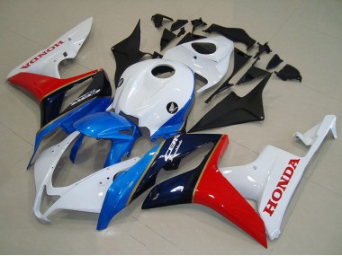 Billige Honda CBR600RR Motorrad Verkleidung 2007-2008 - Weiss Blau Rot Glanzendes Schwarz