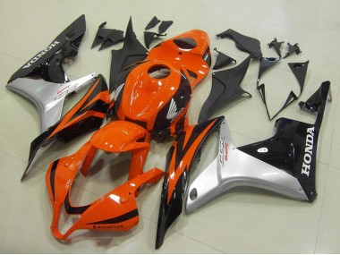 Billige Honda CBR600RR Motorrad Verkleidung 2007-2008 - Silber Orange Glanzendes Schwarz