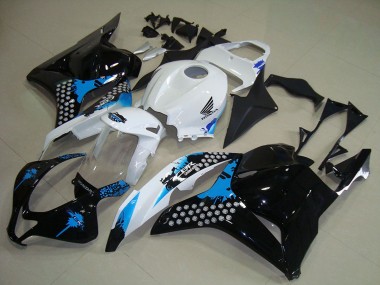 Billige Honda CBR600RR Motorrad Verkleidungen Kit 2009-2012 - Weiss Blau Glanzendes Schwarz