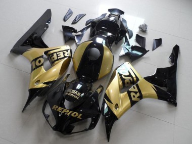 Billige Honda CBR1000RR Motorrad Verkleidung 2006-2007 - Glanzendes Schwarz Gold Repsol