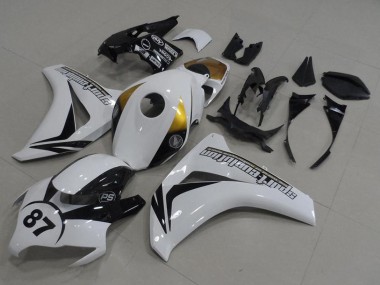 Billige Honda CBR1000RR Motorrad Verkleidung 2008-2011 - Weiss Gold Glanzendes Schwarz 87