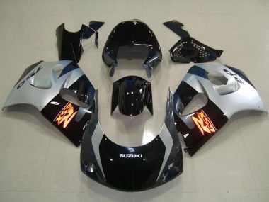 Billige Glänzendes Schwarz Silber 1996-2000 Suzuki GSXR 750 Abs Motorrad Verkleidungen