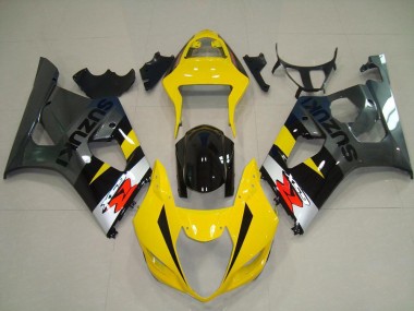 Billige Suzuki GSXR 1000 Motorrad Verkleidung 2003-2004 - Gelb Silber Grau Schwarz Rot