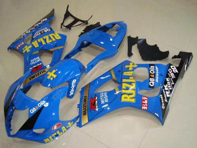 Billige Suzuki GSXR 1000 Motorrad Verkleidung 2003-2004 - Blau Gold Schwarz Rizla