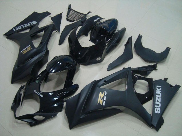 Billige Suzuki GSXR 1000 Motorrad Verkleidung 2007-2008 - Glanzendes Schwarz Matt Schwarz Gold OEM Stil