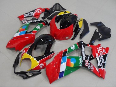 Billige Suzuki GSXR 1000 Motorrad Verkleidung 2007-2008 - Rot Gelb Schwarz Blau Weiss Grun