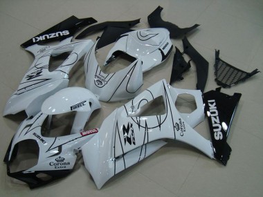 Billige Suzuki GSXR 1000 Motorrad Verkleidung 2007-2008 - Weiss Schwarz Corona