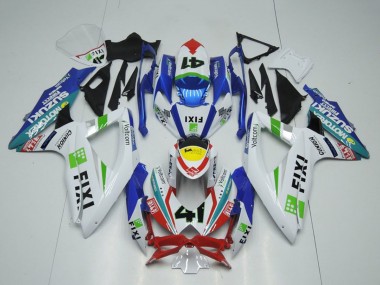 Billige Suzuki GSXR 1000 Motorrad Verkleidung 2009-2016 - Weiss Blau Rot Gelb Grun Fixi 41