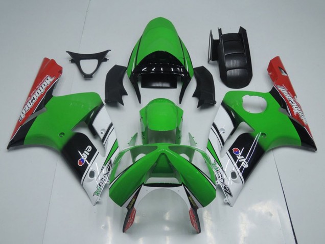 Billige Kawasaki ZX6R Motorrad Verkleidung 2003-2004 - Grun Weiss Schwarz Rot Motocard
