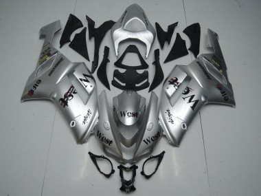 Billige Kawasaki ZX6R Motorrad Verkleidung 2007-2008 - Silber West