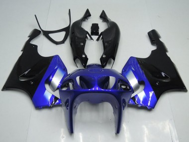 Billige Kawasaki ZX7R Motorrad Verkleidung 1996-2003 - Blau Silber Glanzendes Schwarz