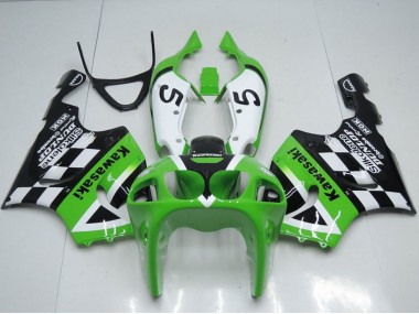 Billige Kawasaki ZX7R Motorrad Verkleidung 1996-2003 - Grun Weiss Schwarz 5