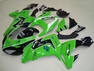 Billige Kawasaki ZX10R Motorrad Verkleidung 2006-2007 - Grun Weiss Glanzendes Schwarz