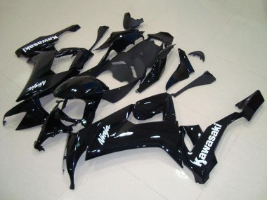 Billige Kawasaki ZX10R Motorrad Verkleidung 2008-2010 - Glanzendes Schwarz Weiss Aufkleber