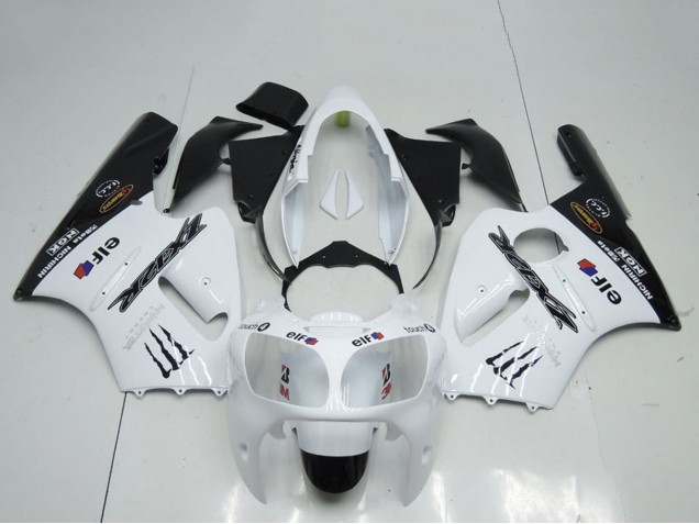 Billige Kawasaki ZX12R Motorrad Verkleidung 2000-2001 - Weiss Schwarz Elf Monster