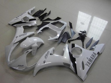 Billige Yamaha YZF R6 Motorrad Verkleidung Kit 2003-2004 - Weiss Glanzendes Schwarz