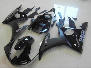 Billige Yamaha YZF R6 Motorrad Verkleidung 2003-2004 - Glanzendes Schwarz Matt Schwarz Silber Aufkleber