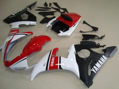 Billige Yamaha YZF R6 Motorrad Verkleidung 2003-2004 - Weiss Rot Matt Schwarz