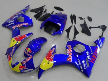 Billige Yamaha YZF R6 Motorrad Verkleidung 2003-2004 - Blau Gelb Red Bull