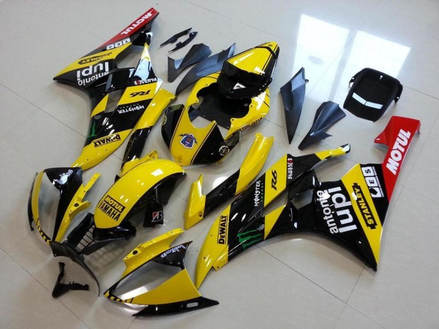 Billige Yamaha YZF R6 Motorrad Verkleidung 2006-2007 - Gelb Glanzendes Schwarz Rot Grun Motul Monster