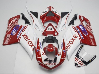 Billige Ducati 848 1098 1198 Motorrad Verkleidung 2007-2014 - Weiss Rot Glanzendes Schwarz Valsir Xerox OEM Stil 41