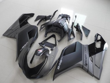 Billige Ducati 848 Motorrad Verkleidung 2007-2014 - Grau Matt Schwarz