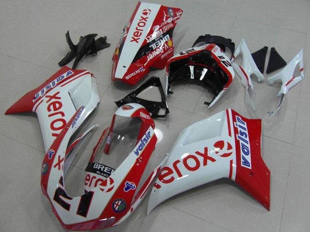 Billige Ducati 848 1098 1198 Motorrad Verkleidung 2007-2014 - Weiss Rot Glanzendes Schwarz Valsir Xerox OEM Stil 21