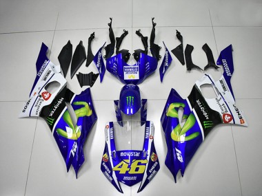 Billige Weiß Blau Schwarz Grün Monster MoviStar 46 2017-2023 Yamaha YZF R6 Motorrad Verkleidung