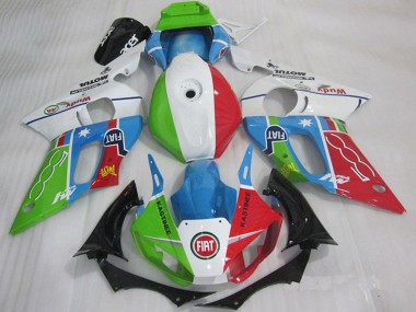 Billige Weiß Blau Grün Rot Fiat Kastinee 1998-2002 Yamaha YZF R6 Motorrad Verkleidung