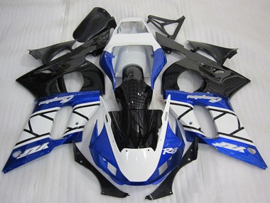 Billige Weiß Blau Glänzendes Schwarz Champions 1998-2002 Yamaha YZF R6 Motorrad Verkleidung