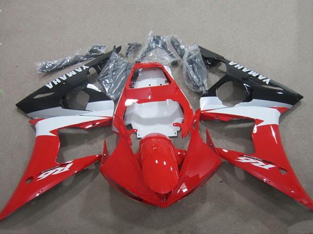 Billige Yamaha YZF R6 Motorrad Verkleidung Kit 2003-2004 - Rot Weiss Glanzendes Schwarz