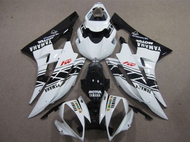 Billige Weiß Glänzendes Schwarz Motul 2006-2007 Yamaha YZF R6 Motorrad Verkleidung