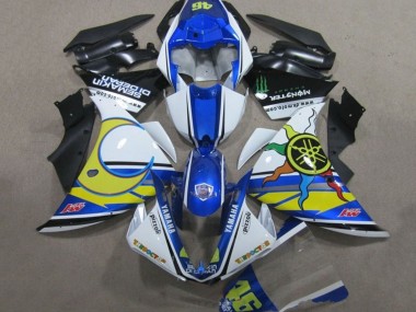 Billige Yamaha YZF R1 Motorrad Verkleidung 2009-2011 - Weiss Blau Gelb Grun Monster Semakin Didepan