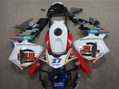 Billige Weiß Rot Blau Glänzendes Schwarz Denso 27 2003-2004 Honda CBR600RR Motorrad Verkleidung
