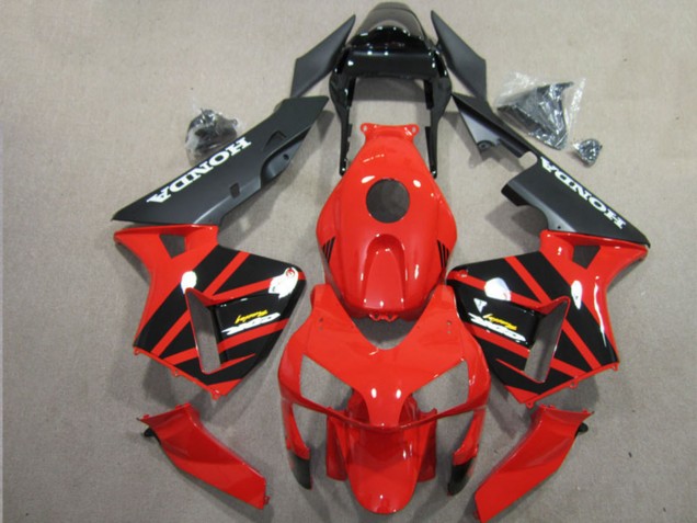 Billige Honda CBR600RR Motorrad Verkleidung 2003-2004 - Rot Glanzendes Schwarz Matt Schwarz