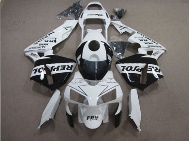 Billige Weiß Glänzendes Schwarz Repsol 2003-2004 Honda CBR600RR Motorrad Verkleidung