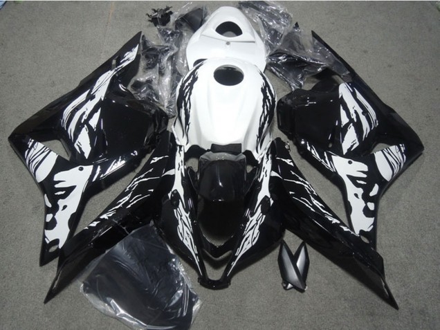 Billige Weiß Glänzendes Schwarz 2009-2012 Honda CBR600RR Motorrad Verkleidung