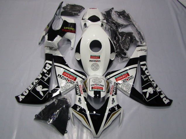 Billige Weiß Glänzendes Schwarz Denso Playboy 2008-2011 Honda CBR1000RR Motorrad Verkleidung