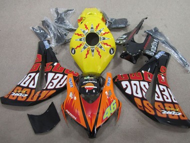Billige Gelb Orange Glänzendes Schwarz Rossi Repsol 46 2008-2011 Honda CBR1000RR Motorrad Verkleidung