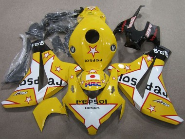 Billige Gelb Weiß Glänzendes Schwarz Stern Repsol HRC 2008-2011 Honda CBR1000RR Motorrad Verkleidung