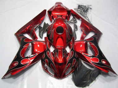 Billige Rot Glänzendes Schwarz Flamme 2006-2007 Honda CBR1000RR Motorrad Verkleidung