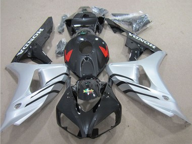 Billige Silber Glänzendes Schwarz 2006-2007 Honda CBR1000RR Motorrad Verkleidung