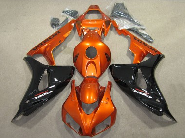 Billige Orange Glänzendes Schwarz 2006-2007 Honda CBR1000RR Motorrad Verkleidung