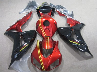 Billige Rot Gelb Glänzendes Schwarz 2006-2007 Honda CBR1000RR Motorrad Verkleidung