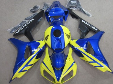 Billige Blau Gelb Glänzendes Schwarz 2006-2007 Honda CBR1000RR Motorrad Verkleidung