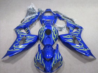 Billige Blau Grün Flamme 2006-2007 Honda CBR1000RR Motorrad Verkleidung