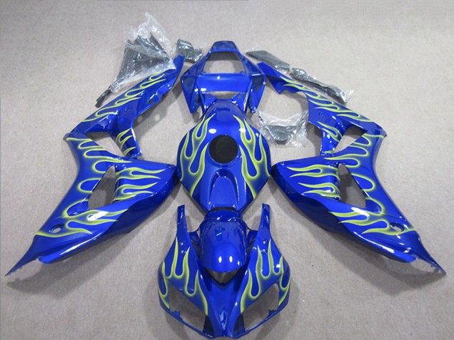 Billige Blau Grün Flamme 2006-2007 Honda CBR1000RR Motorrad Verkleidung