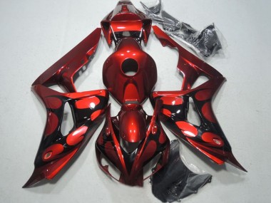 Billige Rot Glänzendes Schwarz Flamme 2006-2007 Honda CBR1000RR Motorrad Verkleidung