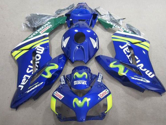 Billige Blau Grün Gelb MoviStar Castrol 2004-2005 Honda CBR1000RR Motorrad Verkleidung