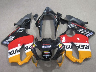 Billige Honda CBR600 F4 Motorrad Verkleidung 1999-2000 - Orange Weiss Rot Glanzendes Schwarz Repsol